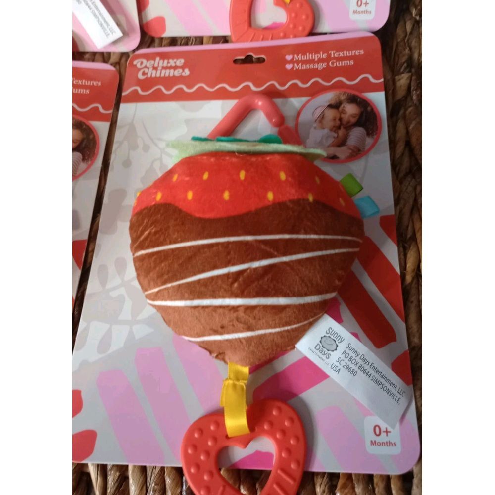 Sunny Days Deluxe Crinkle Book - Chocolate Straberry-Valentine's Day-Teether-Red